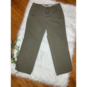 Womens Columbia Pants Size 12 Regular Relaxed Cotton Flat Front Olive
